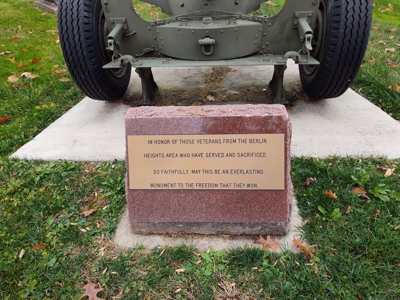 Berlin Heights Veterans Memorial Marker image. Click for full size.