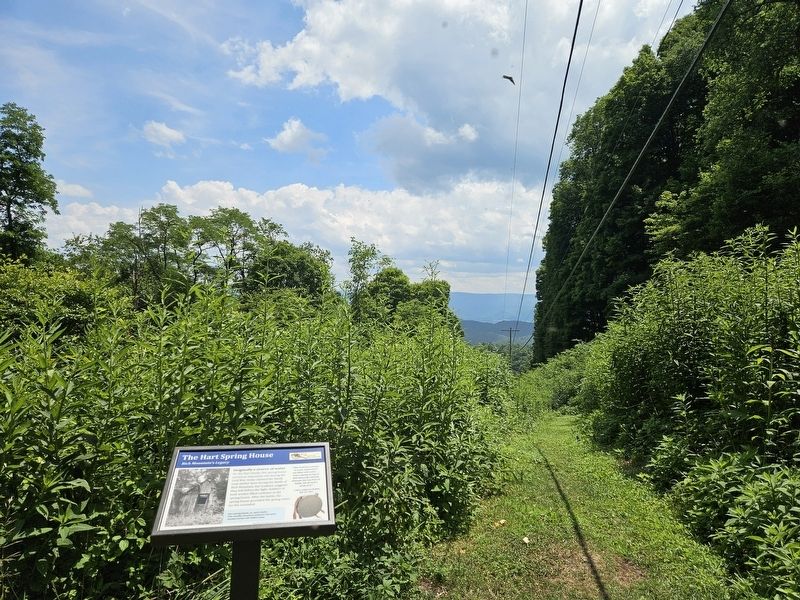 The Hart Spring House Marker and the path to the spring image. Click for full size.