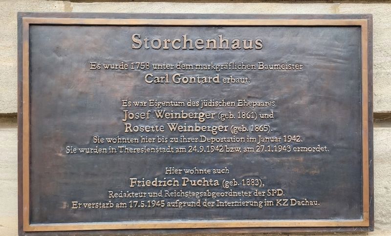 Storchenhaus / Stork House Marker image. Click for full size.