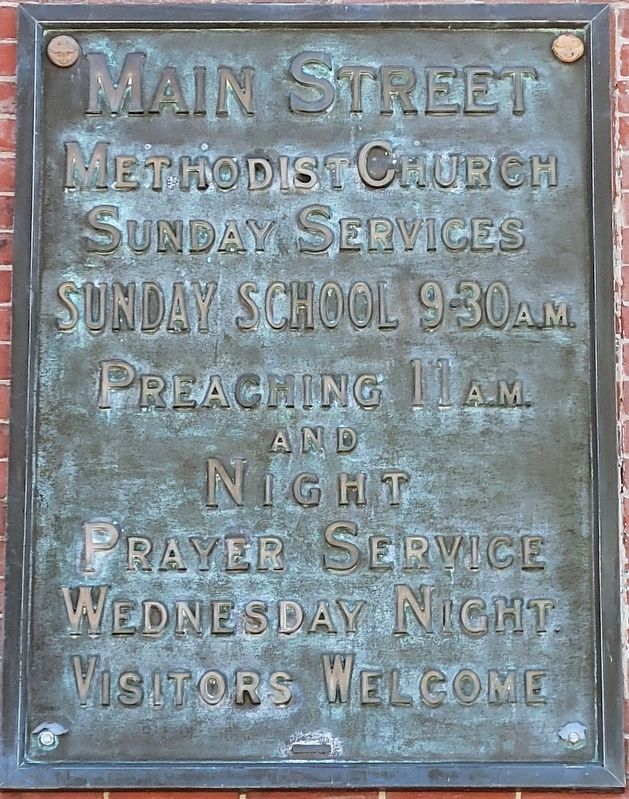 Main Street Methodist Episcopal Church Sign. Click for full size. Main Street Methodist Episcopal Church Sign image. Click for full size.