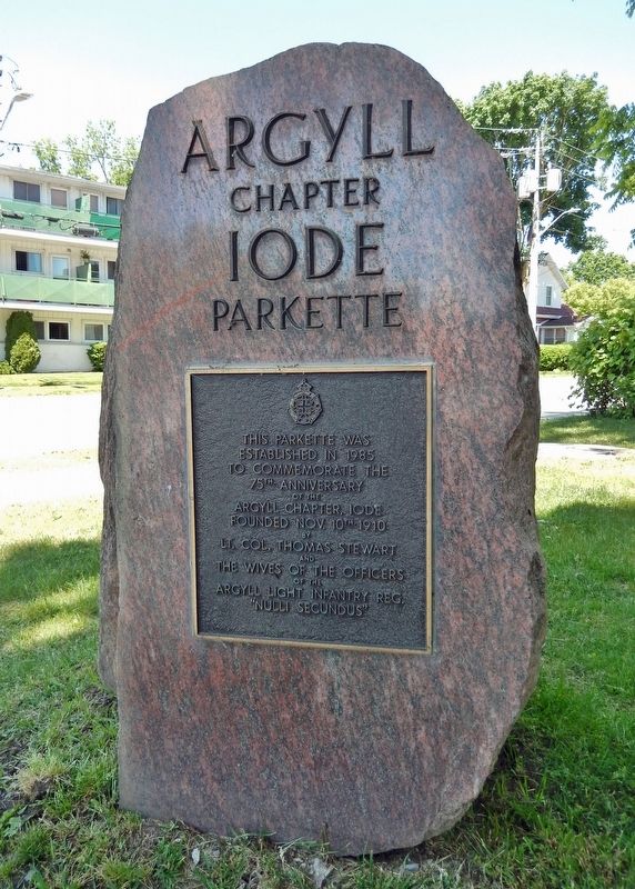 Argyll Chapter IODE Parkette Marker. Click for full size. Argyll Chapter IODE Parkette Marker image. Click for full size.