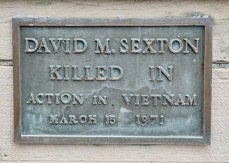 Memorial Field - David M. Sexton plaque image. Click for full size.