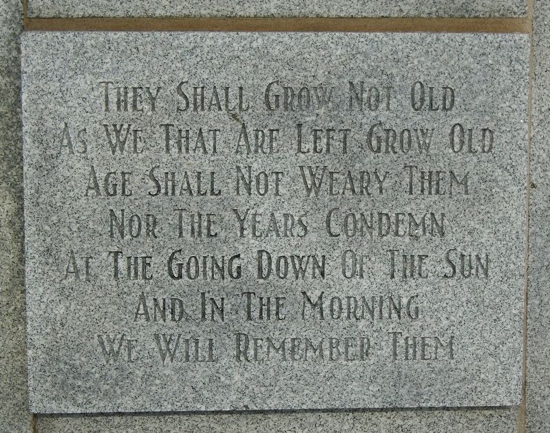 War Memorial Cenotaph Epitaph image. Click for full size.