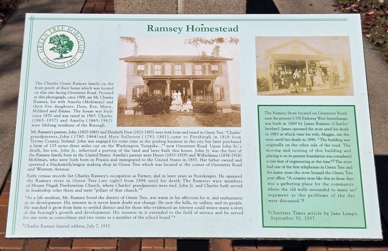 Ramsey Homestead Marker. Click for full size. Ramsey Homestead Marker image. Click for full size.