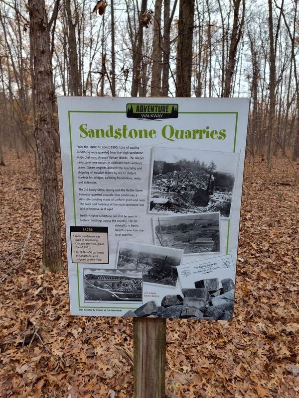 Sandstone Quarries Marker image. Click for full size.