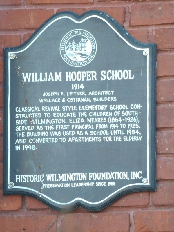 William Hooper School Marker image. Click for full size.