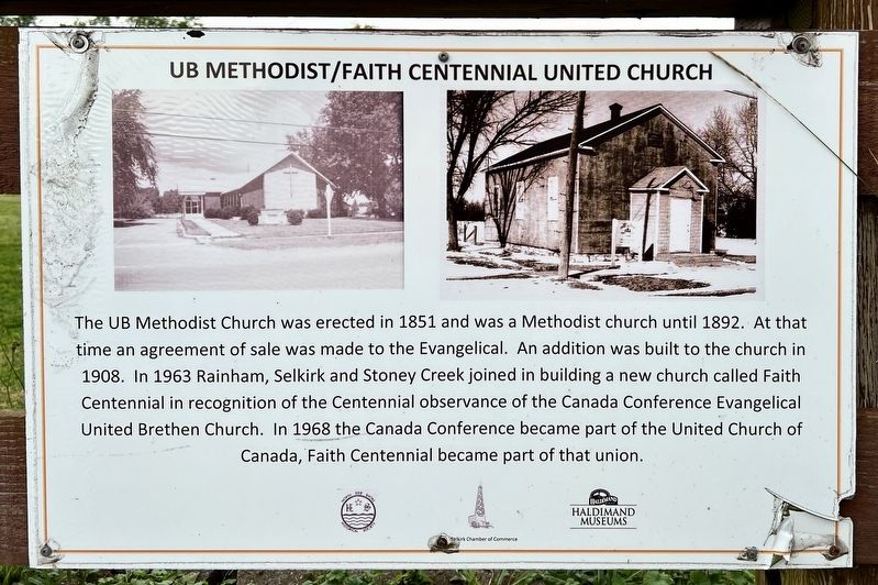 UB Methodist/ Faith United Church Marker. Click for full size. UB Methodist/ Faith United Church Marker image. Click for full size.