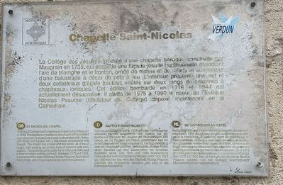 Chapelle Saint-Nicholas Marker. Click for full size. Chapelle Saint-Nicholas Marker image. Click for full size.