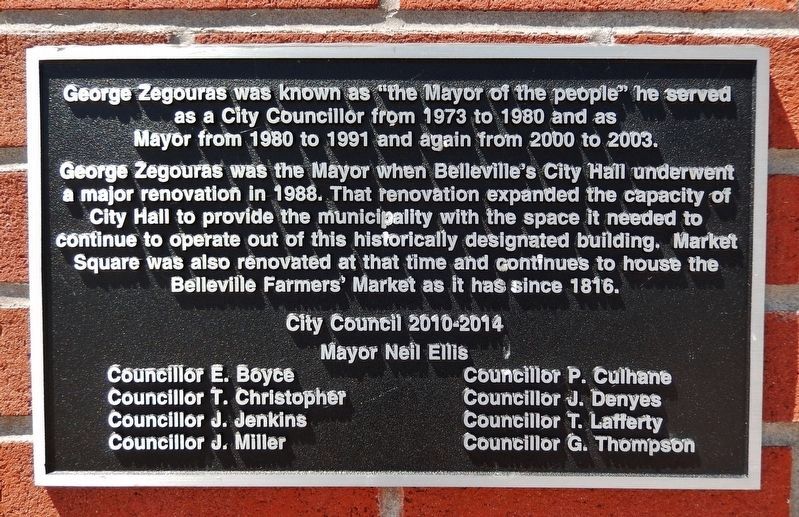 George Zegouras Market Square Marker<br>(<i>north arch pier</i>) image. Click for full size.