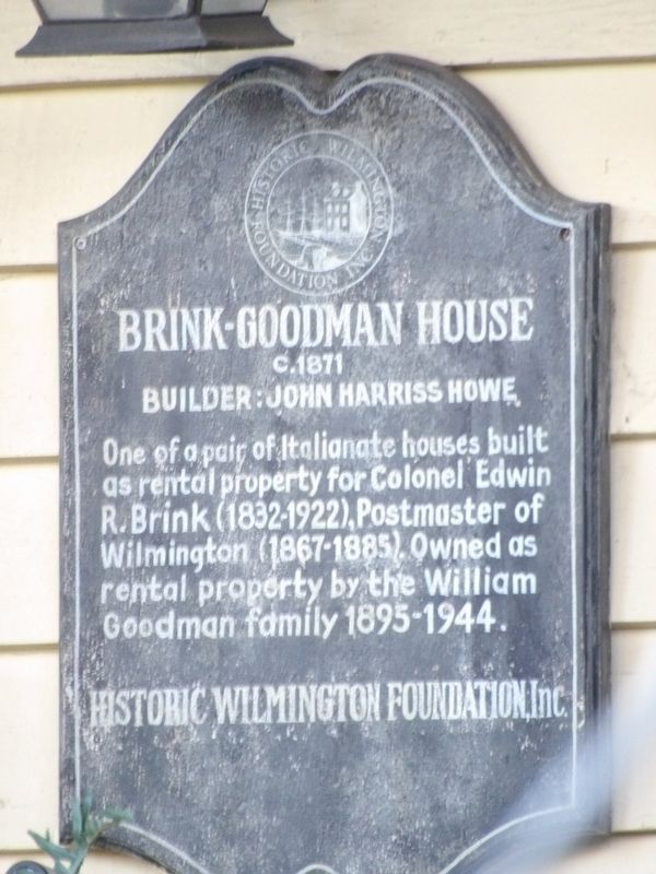 Brink-Goodman House Marker. Click for full size. Brink-Goodman House Marker image. Click for full size.