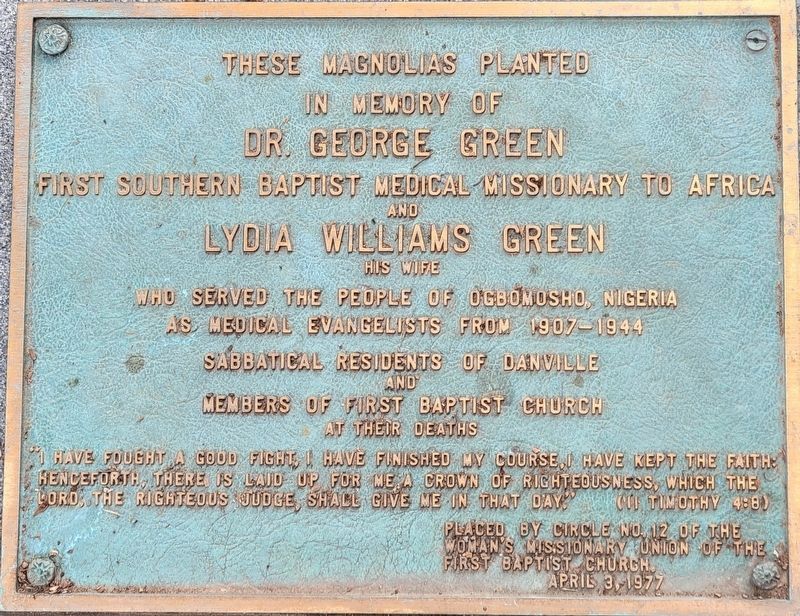 Dr. George Green Marker. Click for full size. Dr. George Green Marker image. Click for full size.