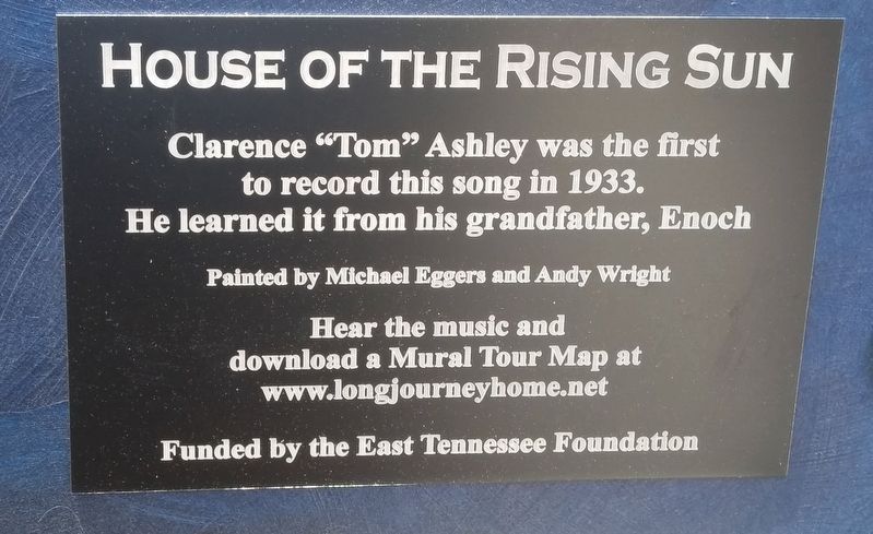 House of the Rising Sun Marker. Click for full size. House of the Rising Sun Marker image. Click for full size.