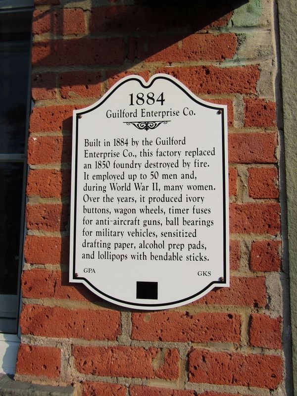 Guilford Enterprise Co. Marker. Click for full size. Guilford Enterprise Co. Marker image. Click for full size.