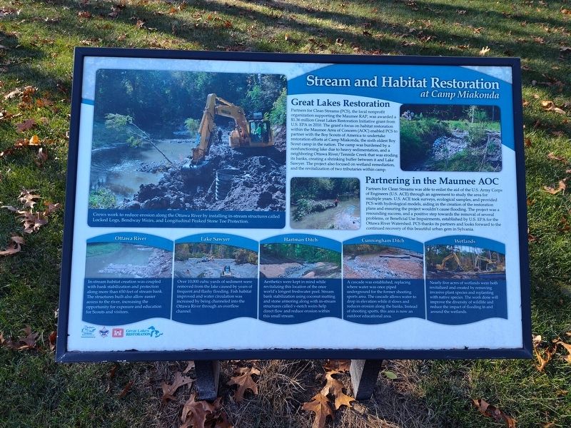 Stream and Habitat Restoration at Camp Miakonda Marker image. Click for full size.