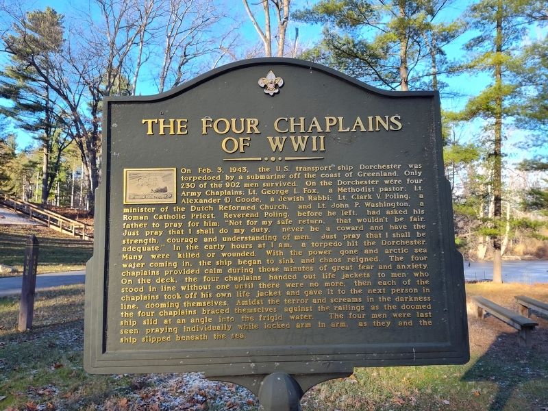 Miakonda's Interfaith Chapel / The Four Chaplains of WWII Marker image. Click for full size.