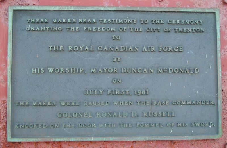 Granting the Freedom of the City of Trenton Marker image. Click for full size.