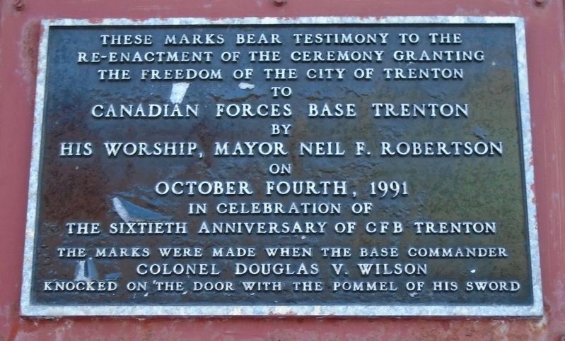 Granting the Freedom of the City of Trenton Marker image. Click for full size.