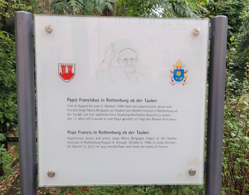 Pope Francis in Rothenburg ob der Tauber Marker image. Click for full size.