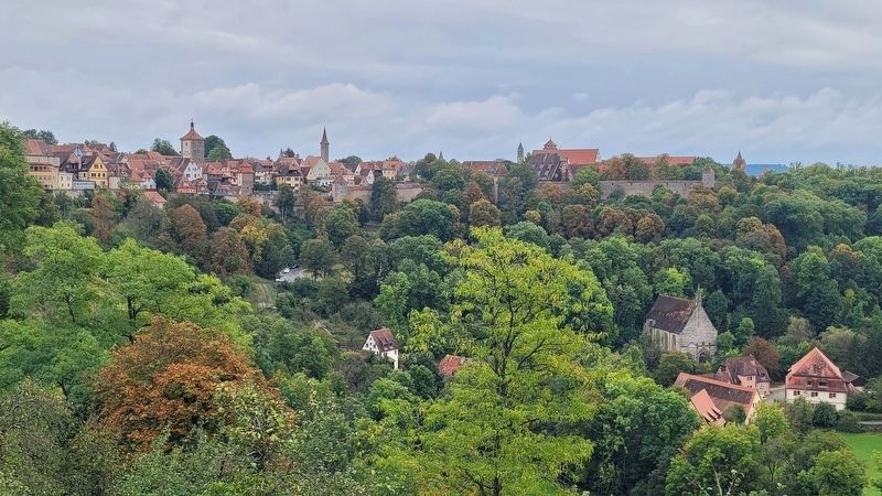 The view of the southern section of Rothenburg ob der Tauber from the marker. Click for full size. The view of the southern section of Rothenburg ob der Tauber from the marker image. Click for full size.