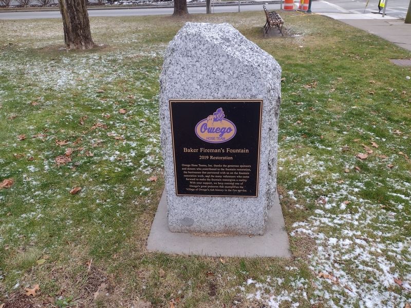 Baker Fireman's Fountain 2019 Restoration Marker. Click for full size. Baker Fireman's Fountain 2019 Restoration Marker image. Click for full size.