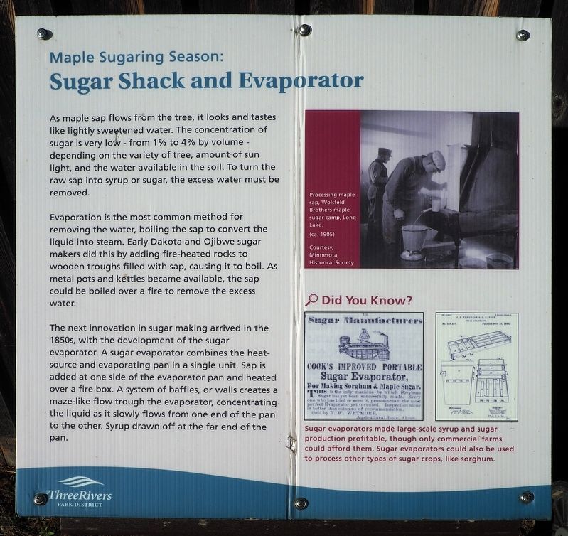 Sugar Shack and Evaporator Marker. Click for full size. Sugar Shack and Evaporator Marker image. Click for full size.