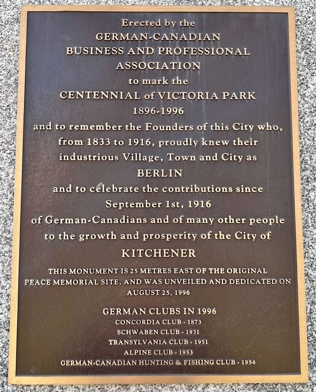 Friedensfest 1871 Denkmal dedication plaque. Click for full size. Friedensfest 1871 Denkmal dedication plaque image. Click for full size.