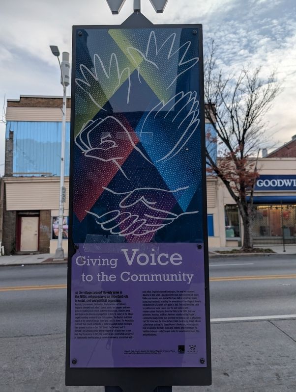 Giving Voice to the Community Marker. Click for full size. Giving Voice to the Community Marker image. Click for full size.