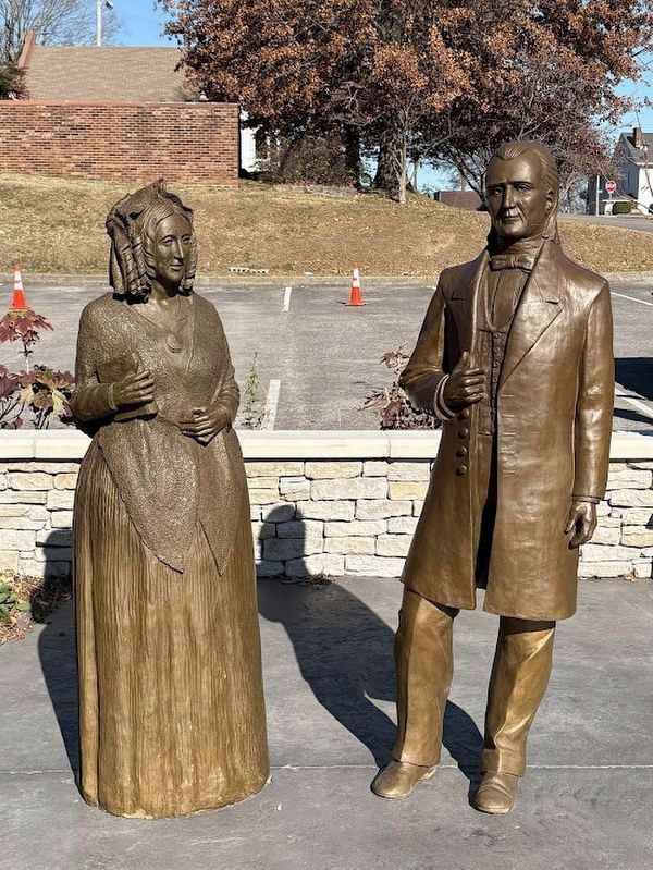 Statues of President James Know Polk and First Lady Sarah Childress Polk. Click for full size. Statues of President James Know Polk and First Lady Sarah Childress Polk image. Click for full size.