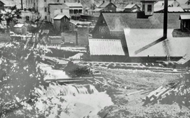 Marker detail: Pearce Lumber Mill and Marmora Dam image. Click for full size.