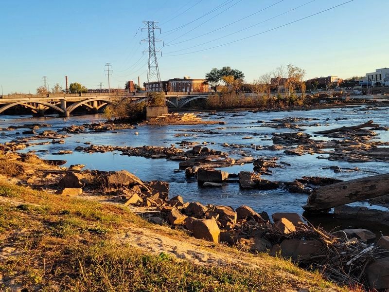 Outcroppings of rock visible in the riverbed image. Click for full size.
