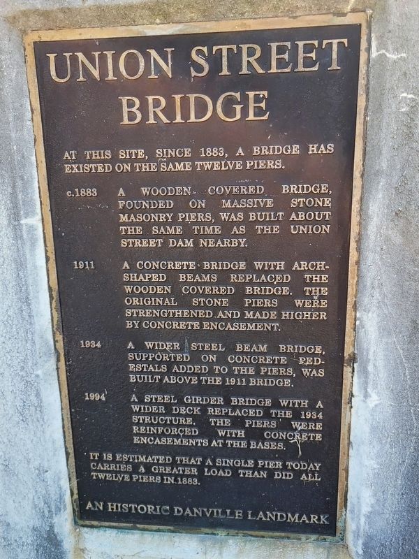 Union Street Bridge Marker image. Click for full size.