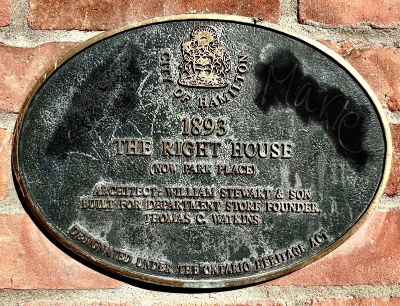 The Right House (now Park Place) Marker. Click for full size. The Right House (now Park Place) Marker image. Click for full size.