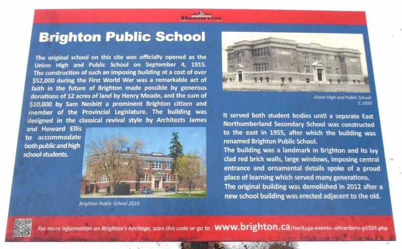 Brighton Public School Marker. Click for full size. Brighton Public School Marker image. Click for full size.
