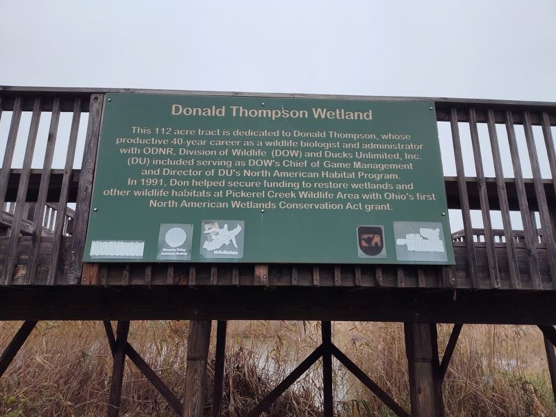 Donald Thompson Wetland Marker image. Click for full size.