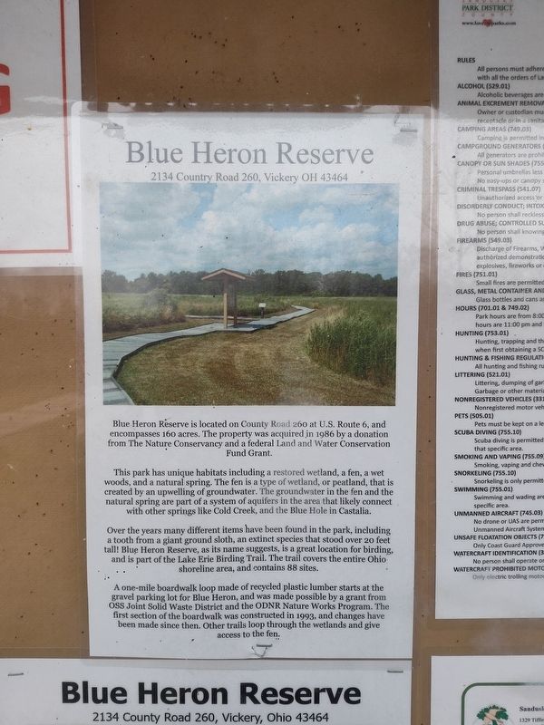 Blue Heron Reserve Marker image. Click for full size.