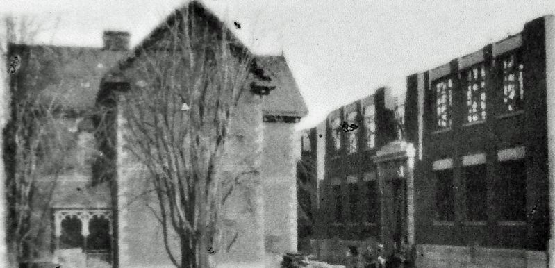 Marker detail: BCI under construction in early 1928. Click for full size. Marker detail: BCI under construction in early 1928 image. Click for full size.