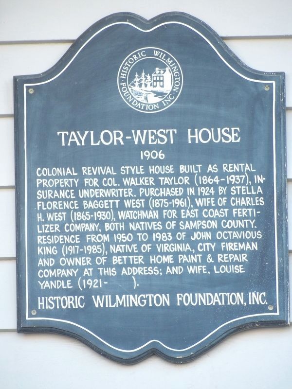 Taylor-West House Marker. Click for full size. Taylor-West House Marker image. Click for full size.