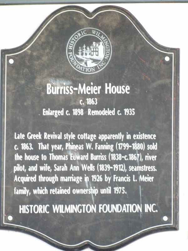 Burriss-Meier House Marker. Click for full size. Burriss-Meier House Marker image. Click for full size.