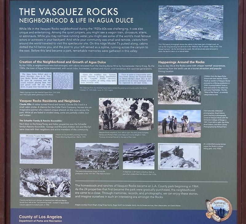 The Vasquez Rocks Marker. Click for full size. The Vasquez Rocks Marker image. Click for full size.