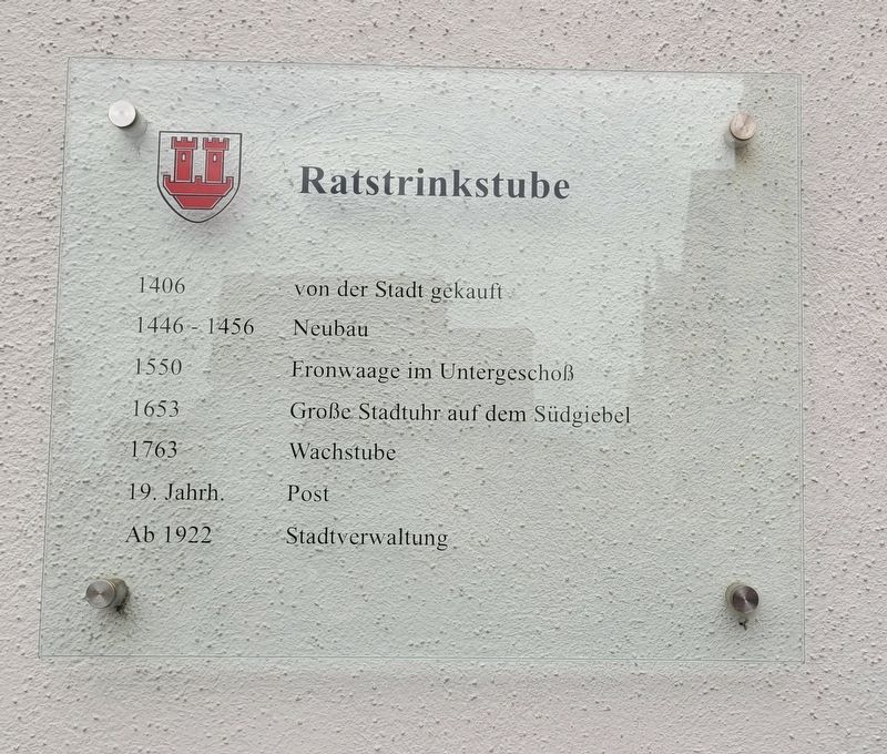 Ratstrinkstube / Council Pub Marker. Click for full size. Ratstrinkstube / Council Pub Marker image. Click for full size.