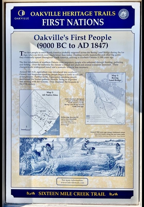 Oakville�s First Peoples Marker image. Click for full size.