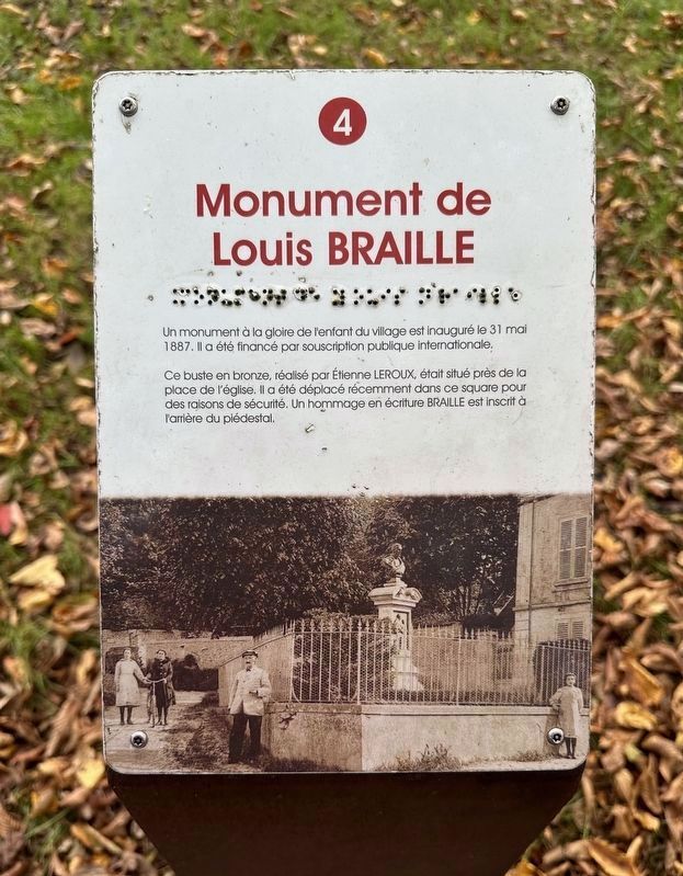 Monument de Louis Braille Marker image. Click for full size.