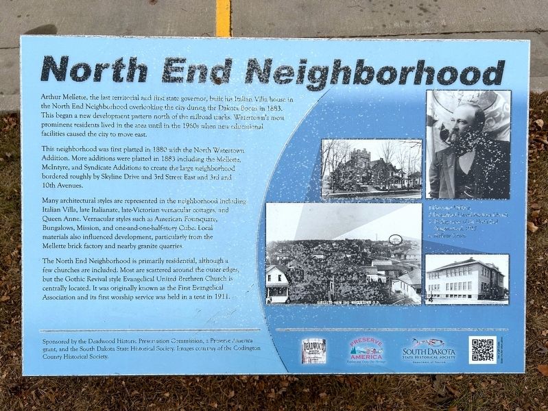 North End Neighborhood Marker. Click for full size. North End Neighborhood Marker image. Click for full size.