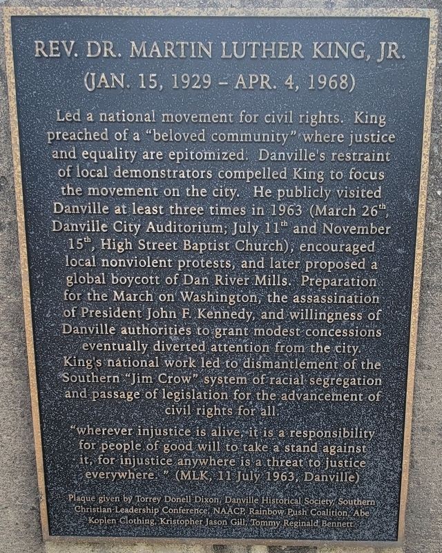 Rev. Dr. Martin Luther King, Jr. Marker image. Click for full size.