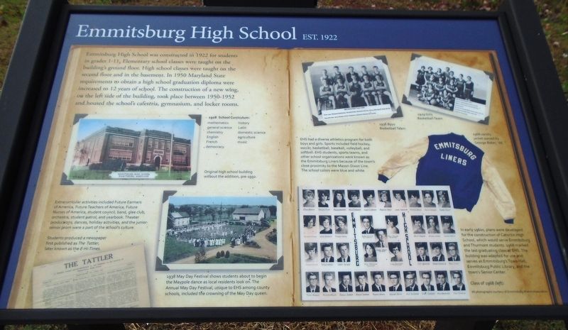 Emmitsburg High School Marker image. Click for full size.