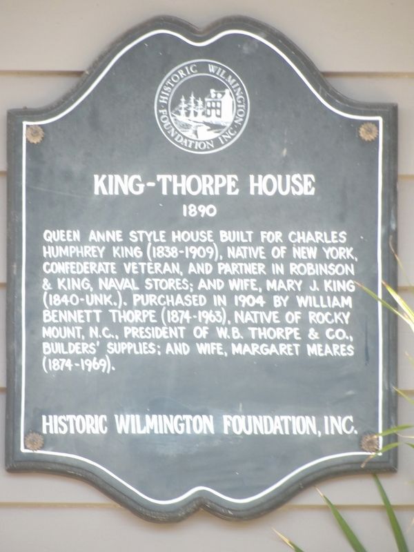 King-Thorpe House Marker. Click for full size. King-Thorpe House Marker image. Click for full size.