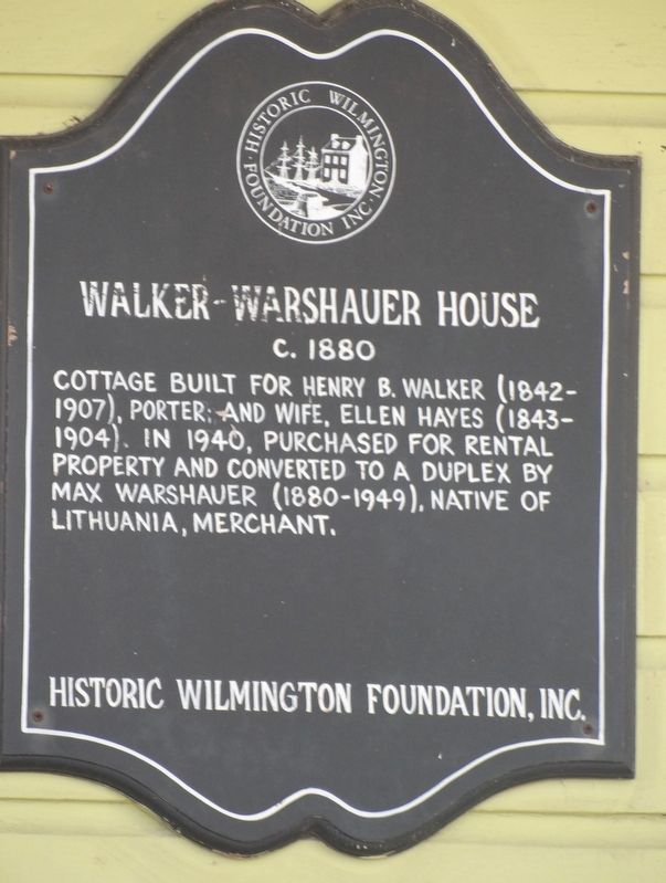 Walker-Warshauer House Marker. Click for full size. Walker-Warshauer House Marker image. Click for full size.