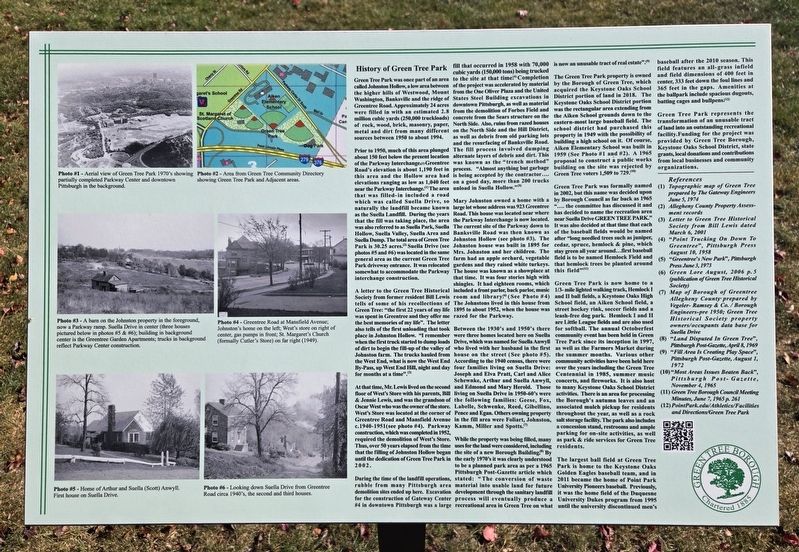 History of Green Tree Park Marker. Click for full size. History of Green Tree Park Marker image. Click for full size.