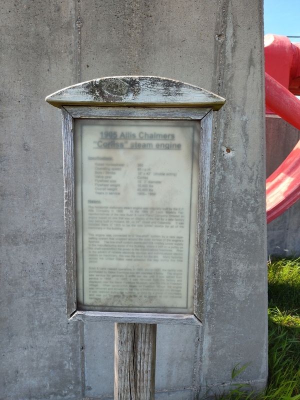 1905 Allis Chalmers "Corliss" steam engine Marker image. Click for full size.