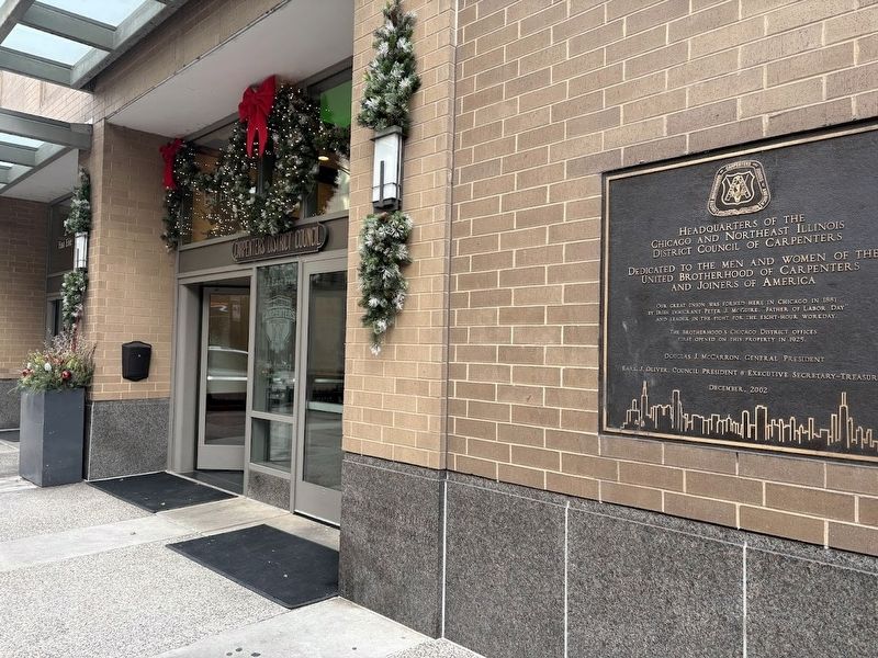 Headquarters of the Chicago and Northeast Illinois District Council of Carpenters front entrance. Click for full size. Headquarters of the Chicago and Northeast Illinois District Council of Carpenters front entrance image. Click for full size.